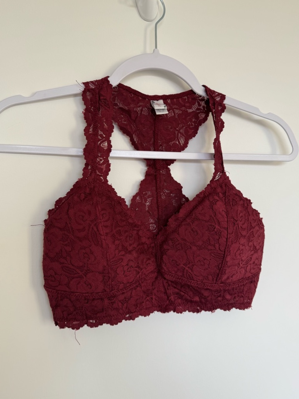 Wishlist Lace Racerback Bralette - Burgundy